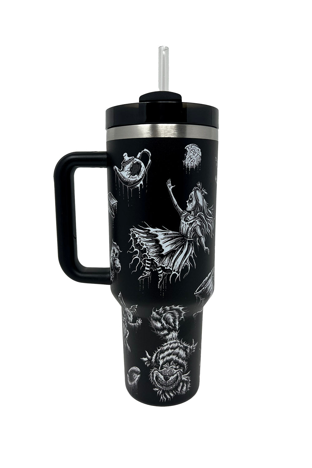 dark goth alice in wonderland stainless steel tumbler