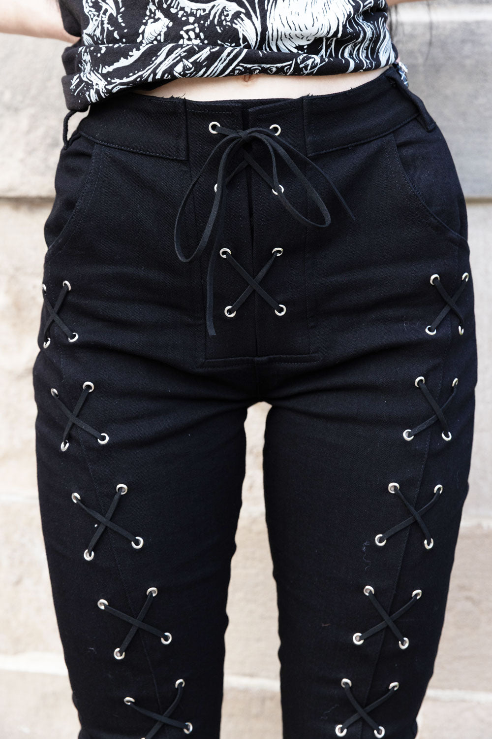 Widow Lace-Up Pants