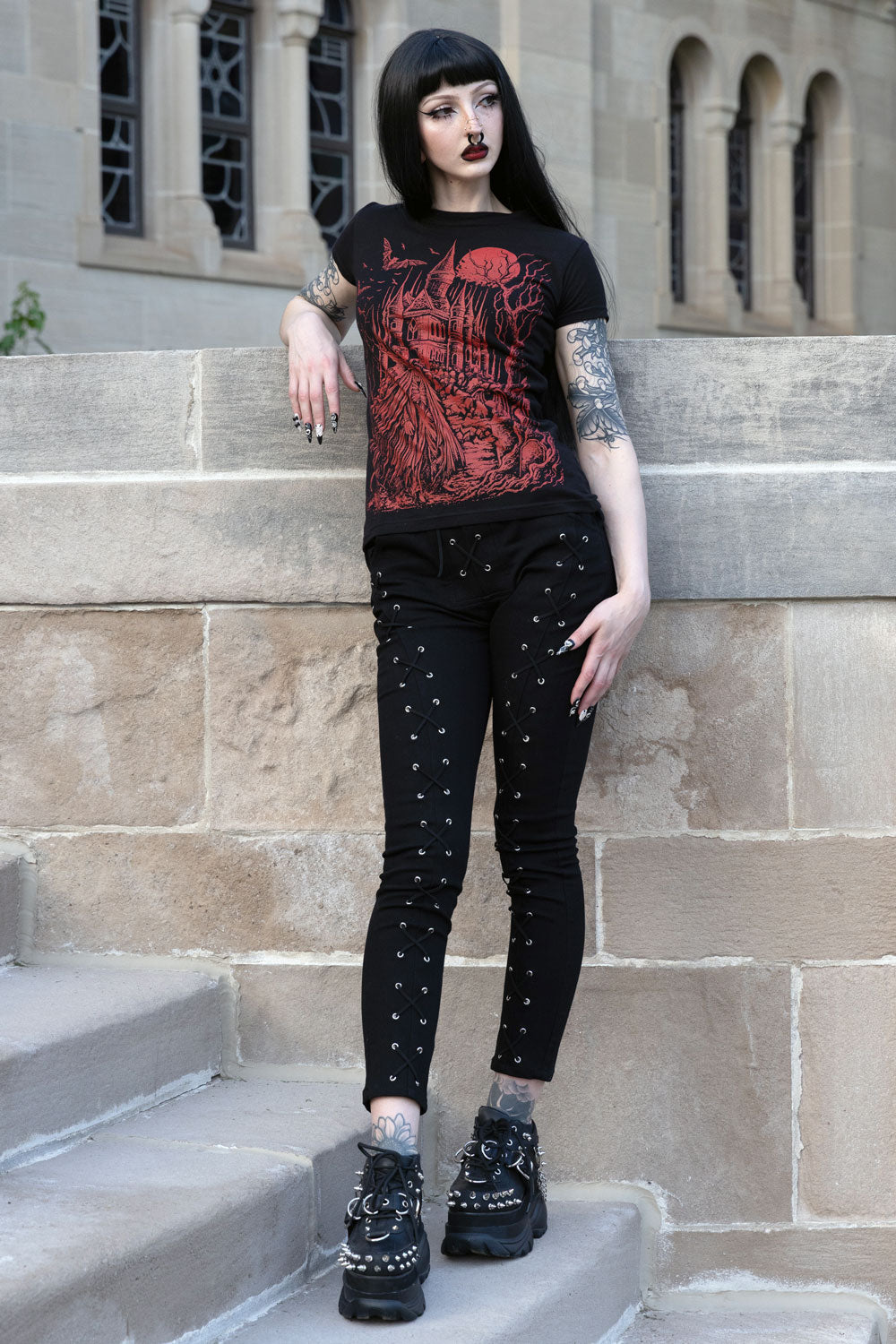 Widow Lace-Up Pants