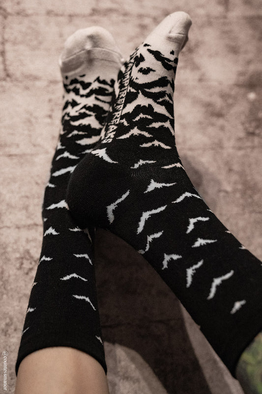 mens emo knitted bat socks