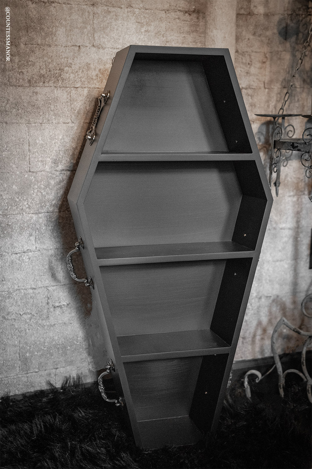 4-shelf gothic coffin display shelf 