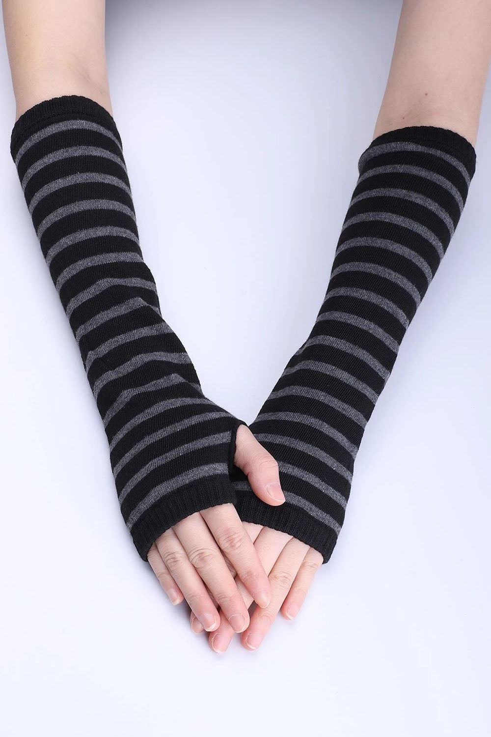 Emo Striped Arm Warmers [BLACK/GREY]