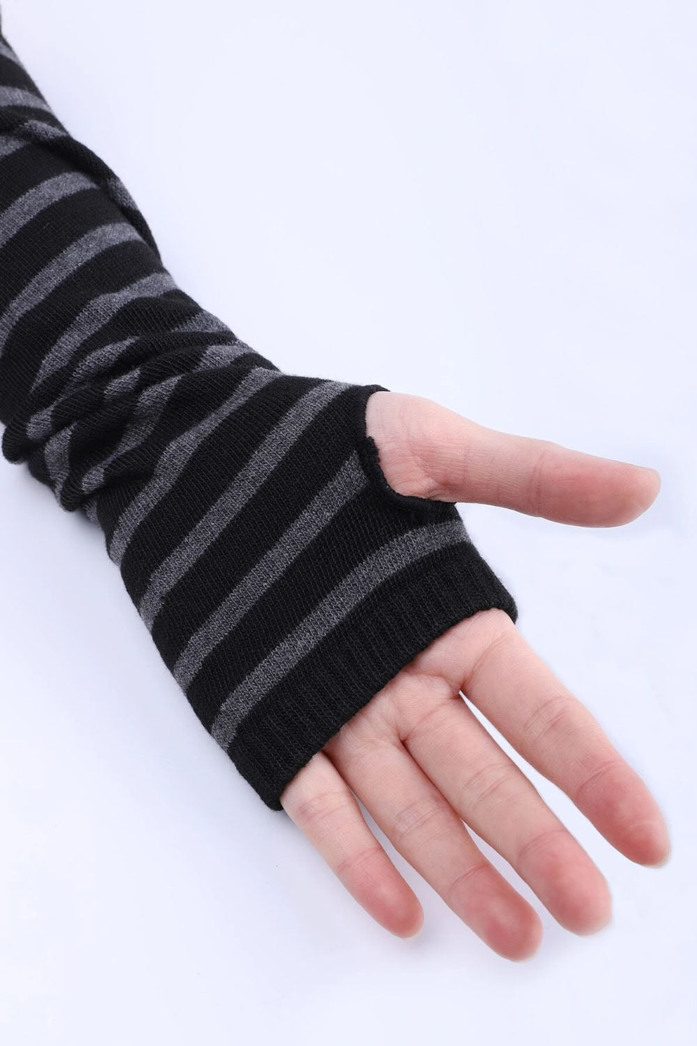 Emo Striped Arm Warmers [BLACK/GREY]