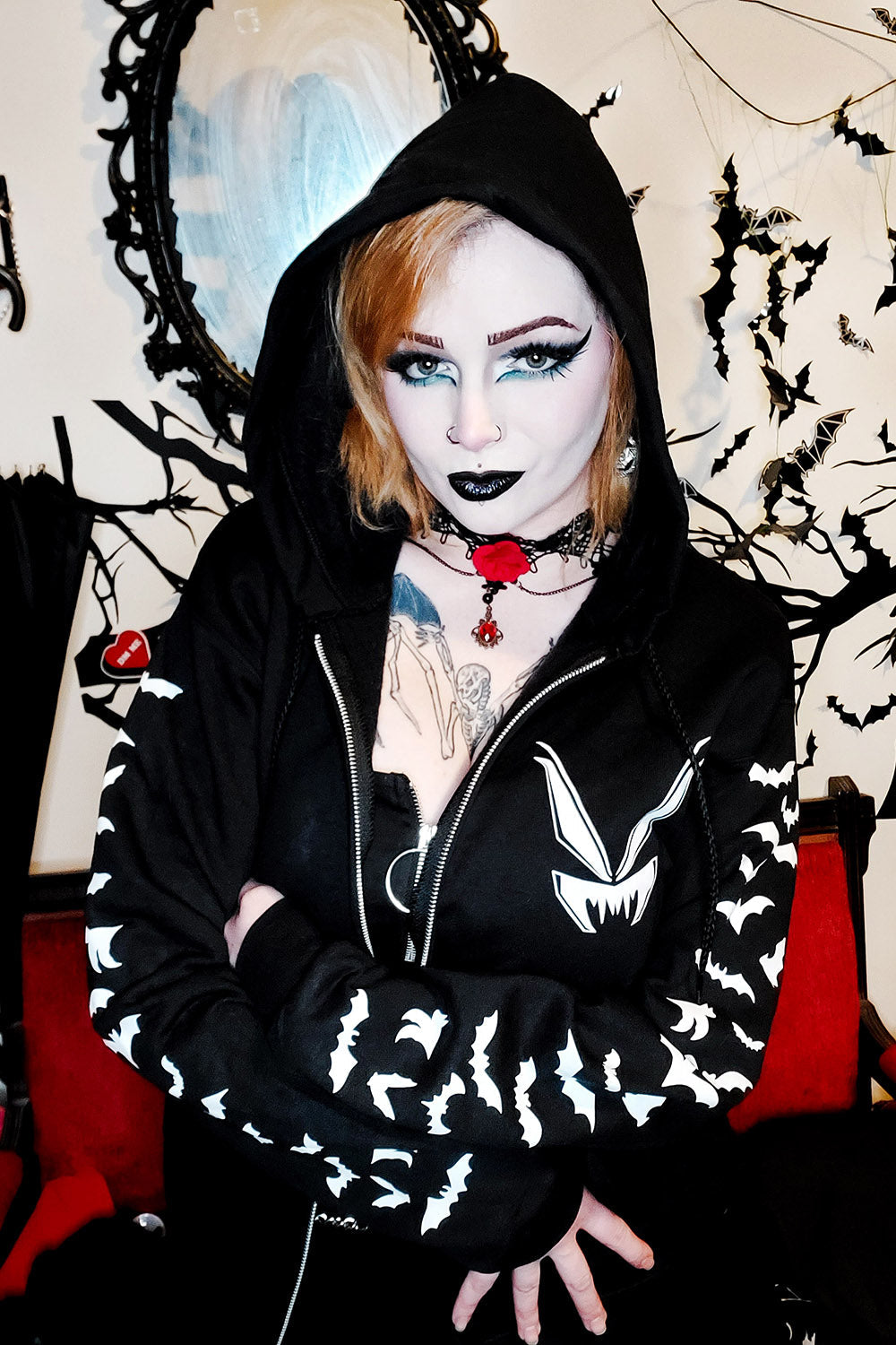 Taxidermy Bat Hoodie w/ Bat Sleeves [Zipper or Pullover]