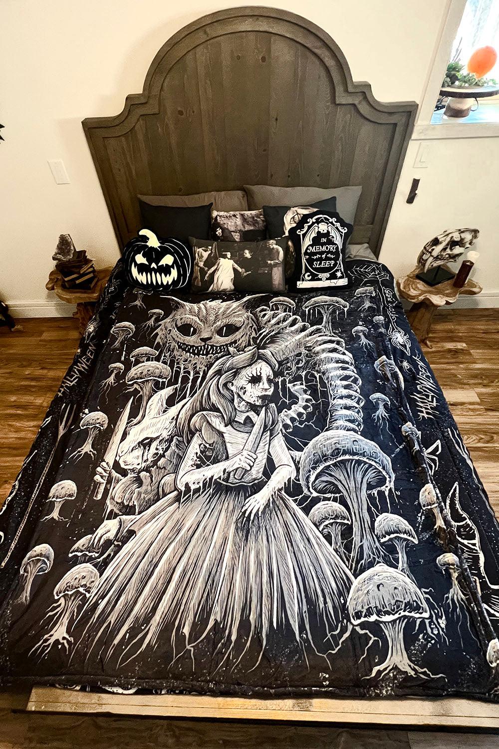 VampireFreaks Alice in Murderland Throw Blanket - VampireFreaks