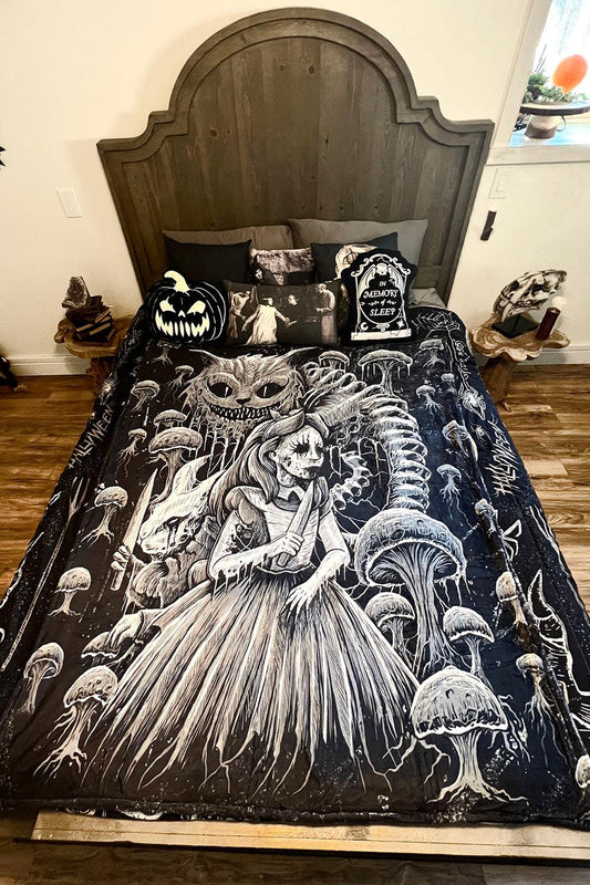 VampireFreaks Alice in Murderland Throw Blanket - VampireFreaks