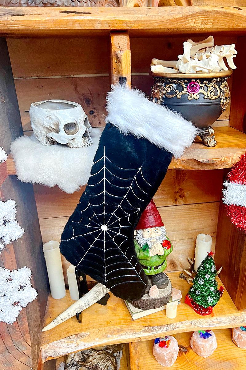 VampireFreaks Black Widow Spiderweb Xmas Stocking - VampireFreaks