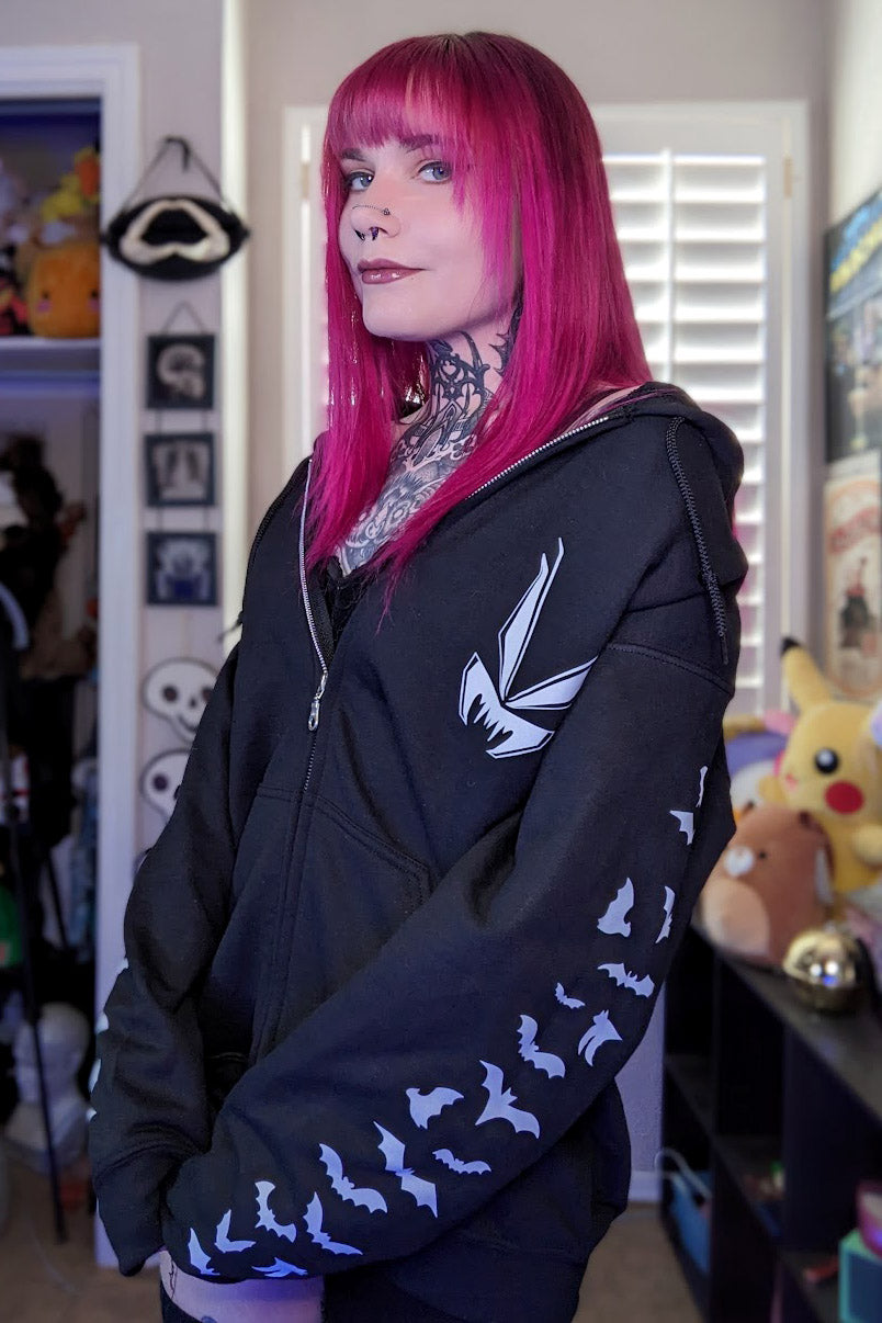 Taxidermy Bat Hoodie w/ Bat Sleeves [Zipper or Pullover]