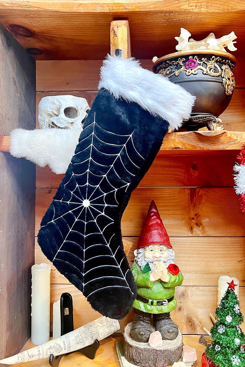 VampireFreaks Black Widow Spiderweb Xmas Stocking - VampireFreaks