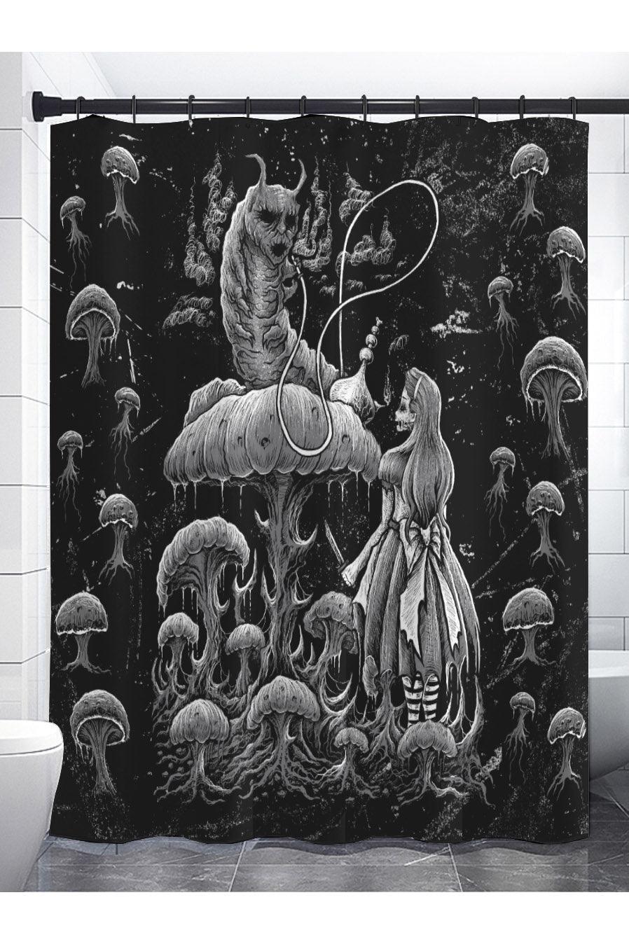 VampireFreaks Alice and the Caterpillar Shower Curtain - VampireFreaks