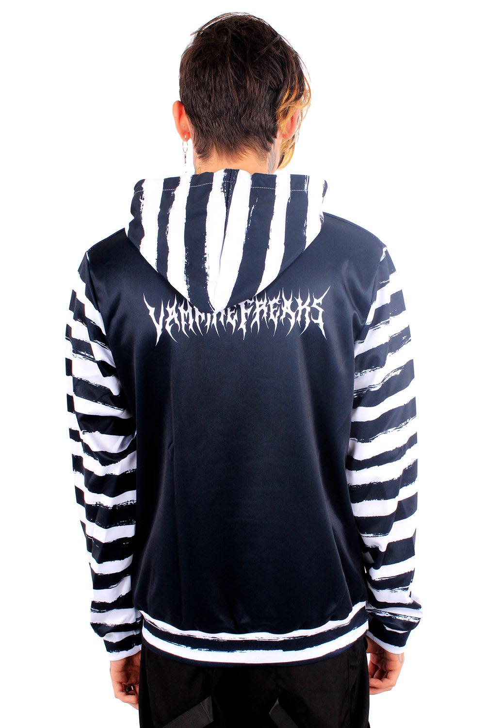 VampireFreaks Dark Alice Striped Hoodie - VampireFreaks