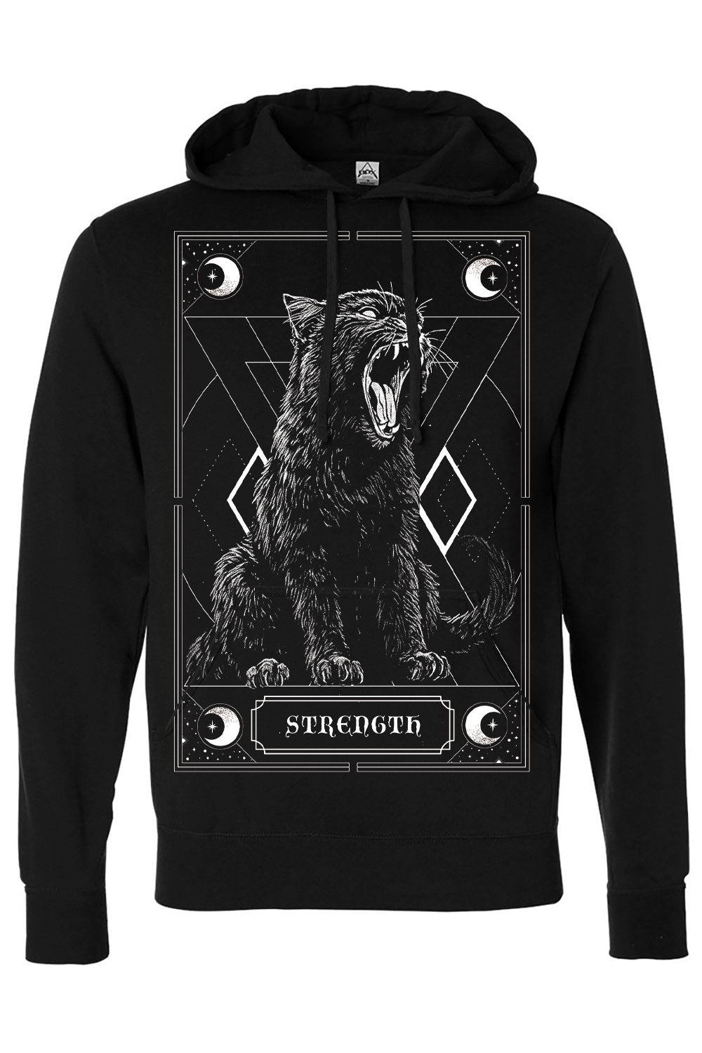 occult cat tarot card hoodie for men