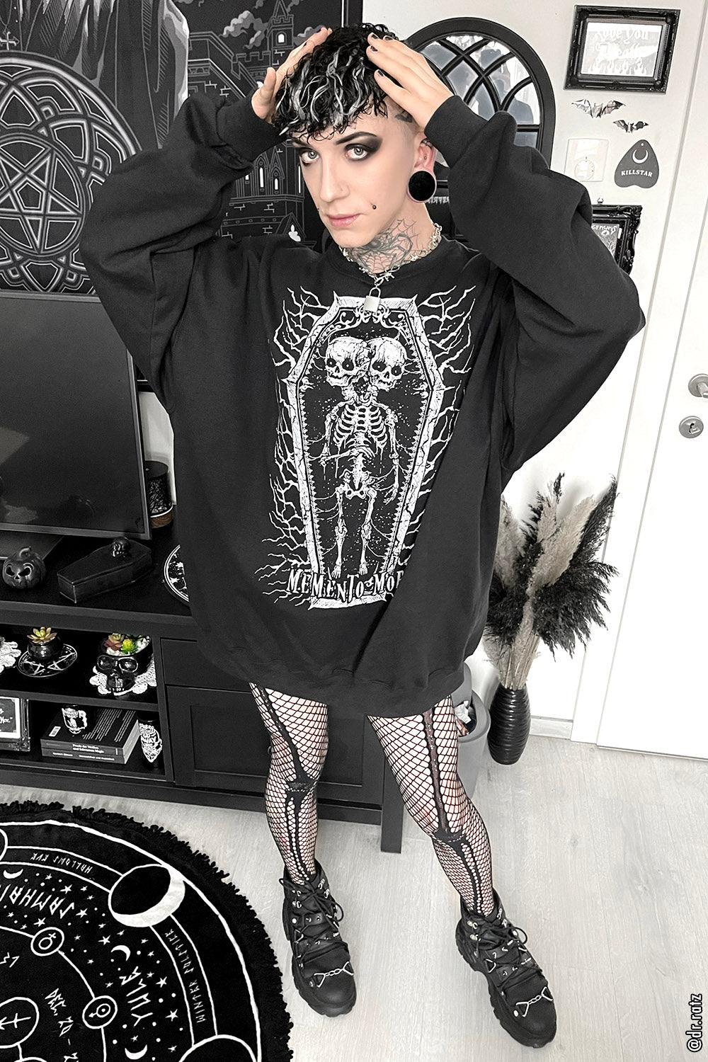 Memento Mori Conjoined Skeleton Twins Sweatshirt