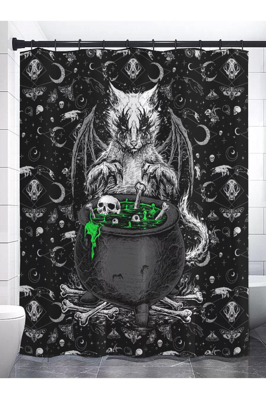 VampireFreaks Conjuring Cat Shower Curtain - VampireFreaks