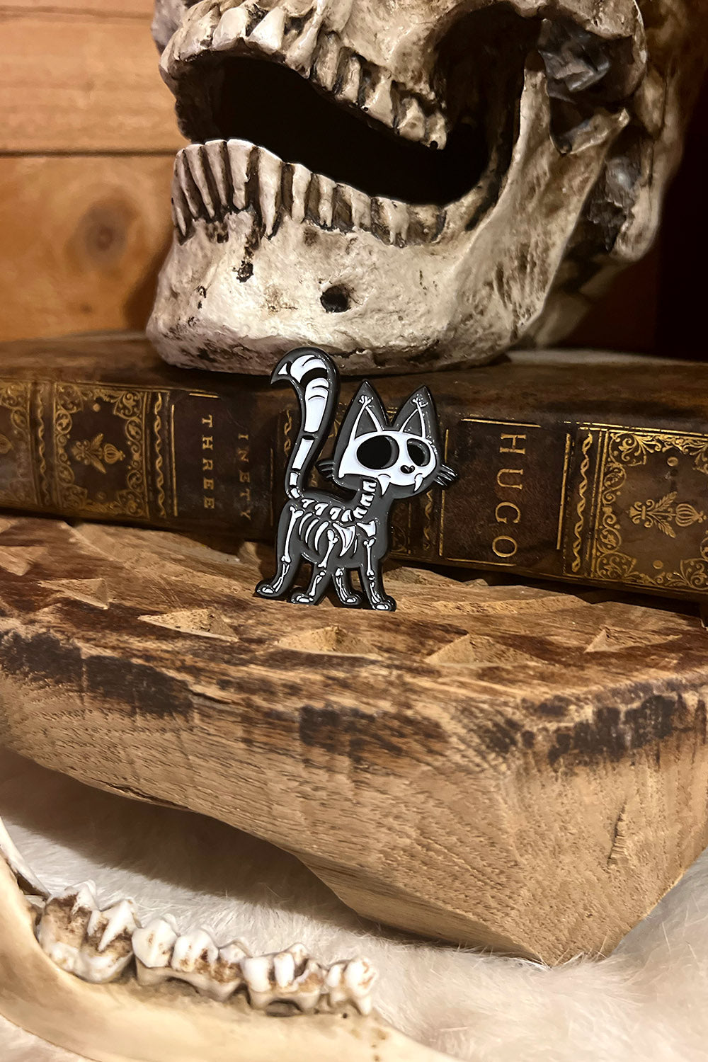 Skelekitty Enamel Pin