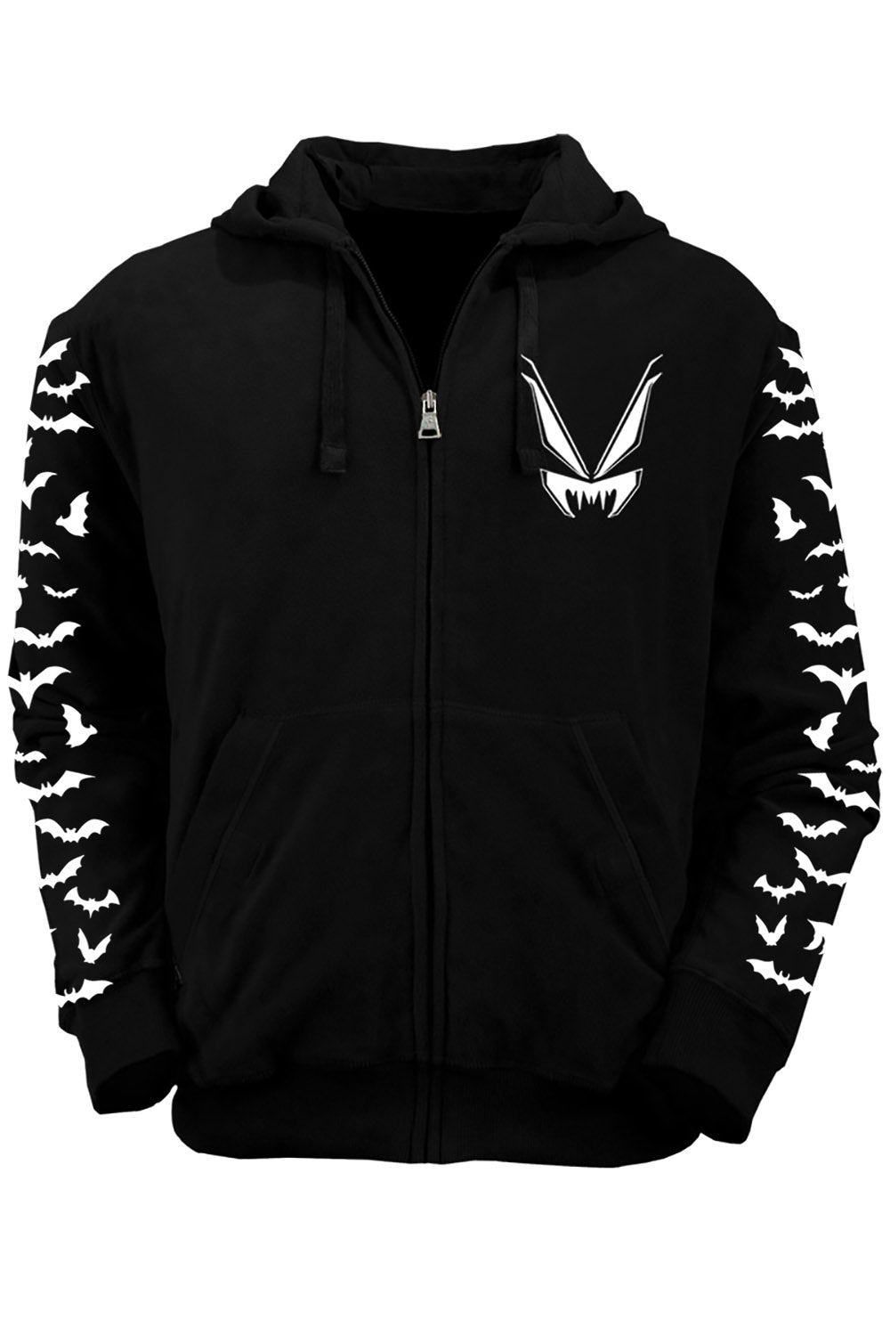 Vampire Castle Hoodie w/ Bat Sleeves [BLACK/WHITE]