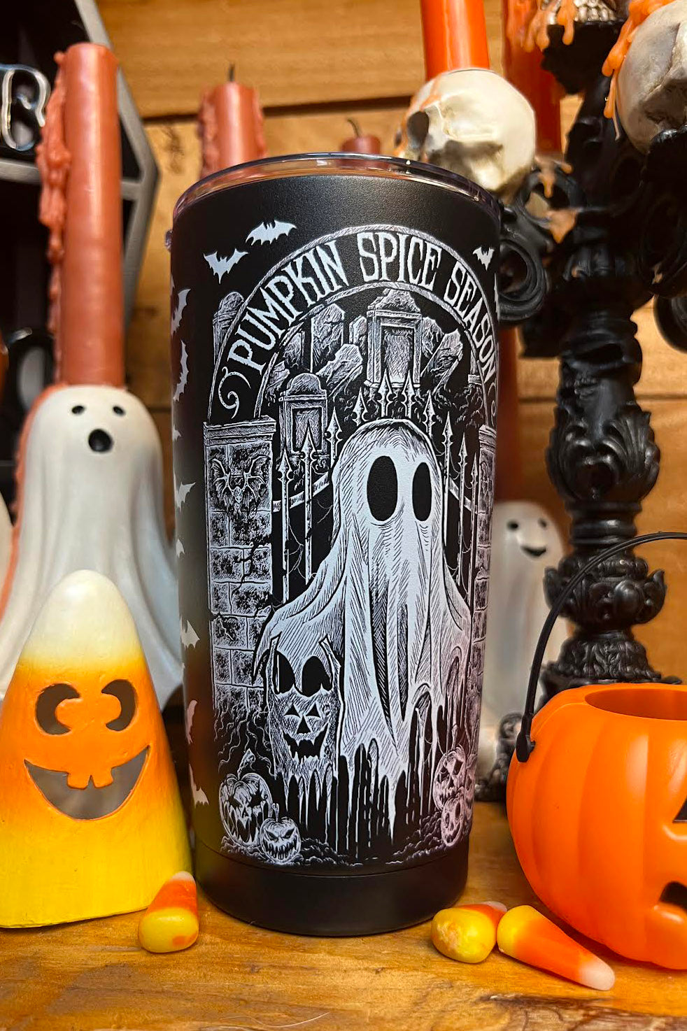 halloween ghost stainless steel coffee mug