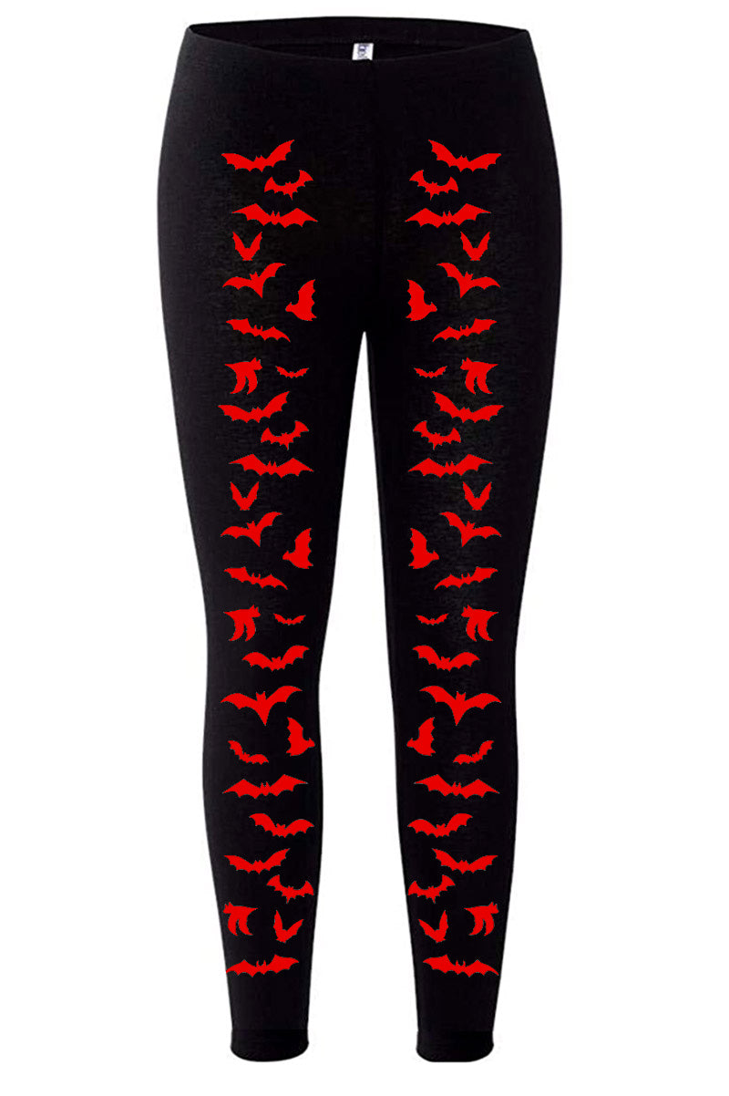 Vampire Bat Leggings [Red Bats]