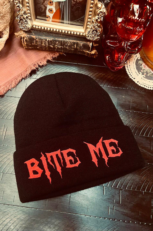 bite me beanie hat