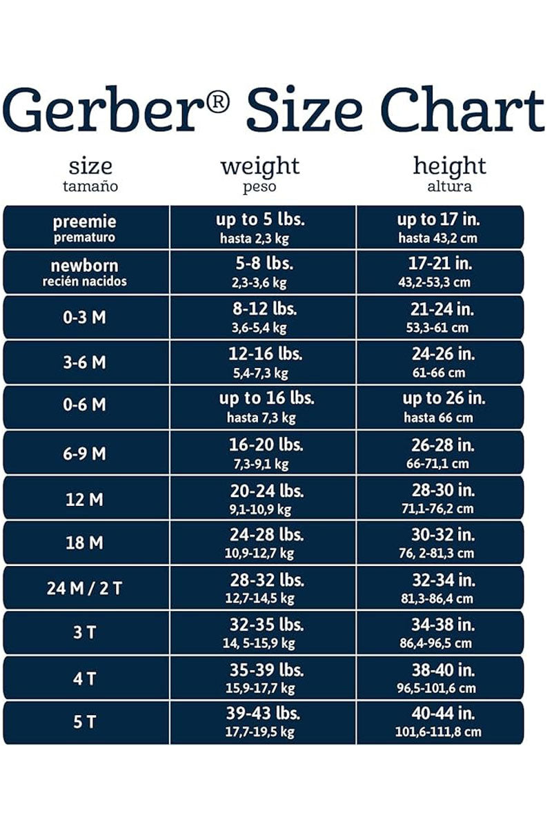 spooky baby onesie size chart