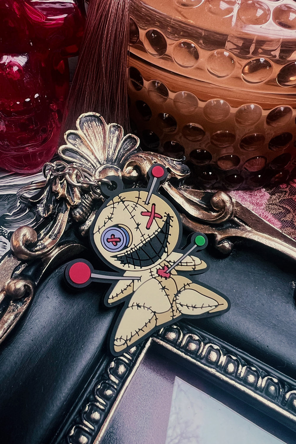 whimsical voodoo doll key chain