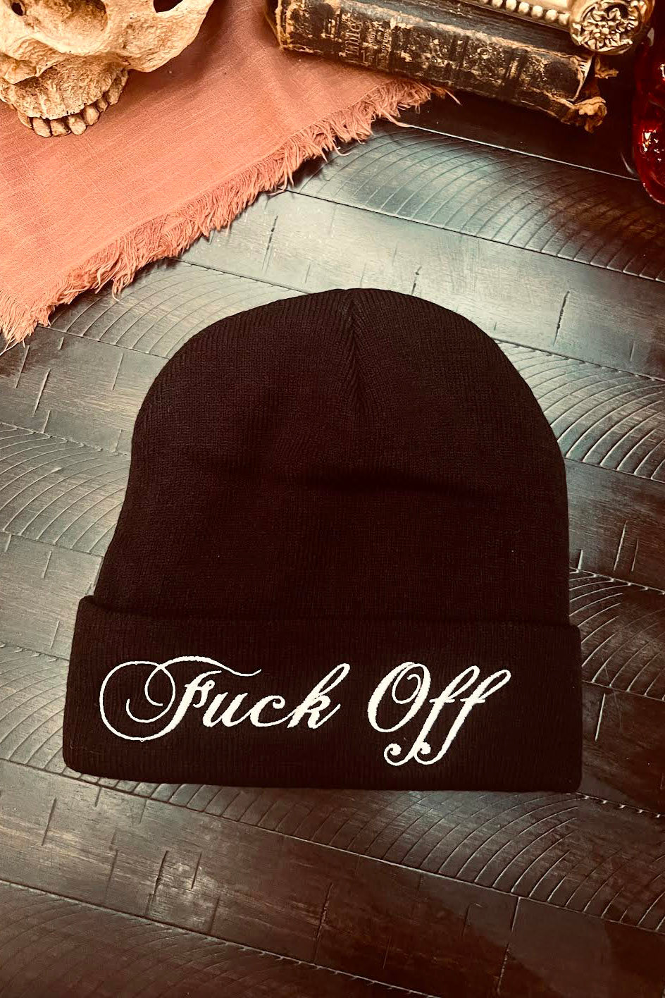 f off punk beanie for women