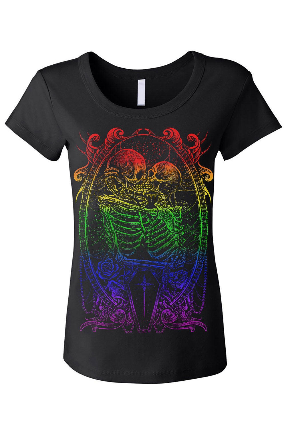 womens gothic pride rainbow t-shirt