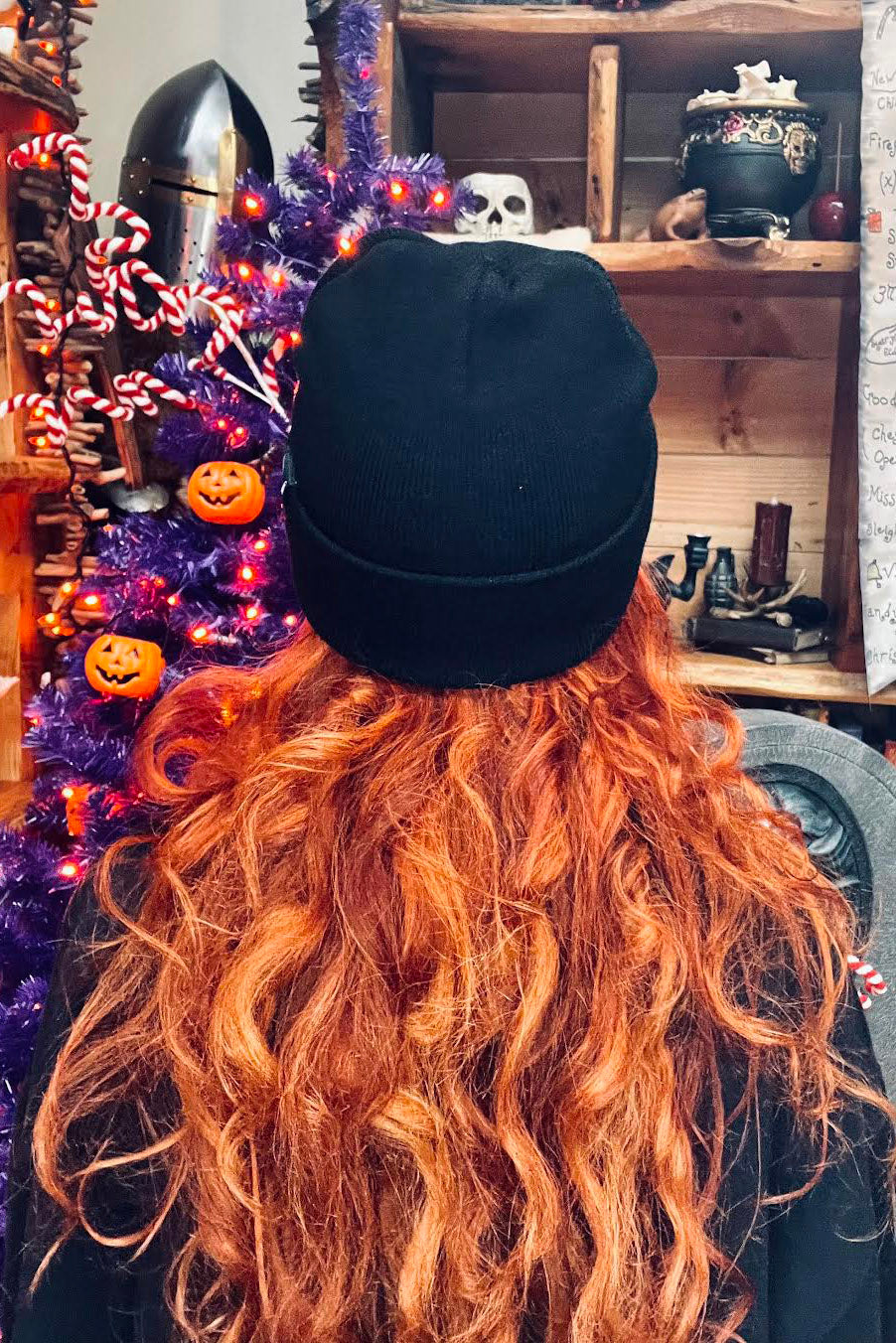 f off black ribbed hat