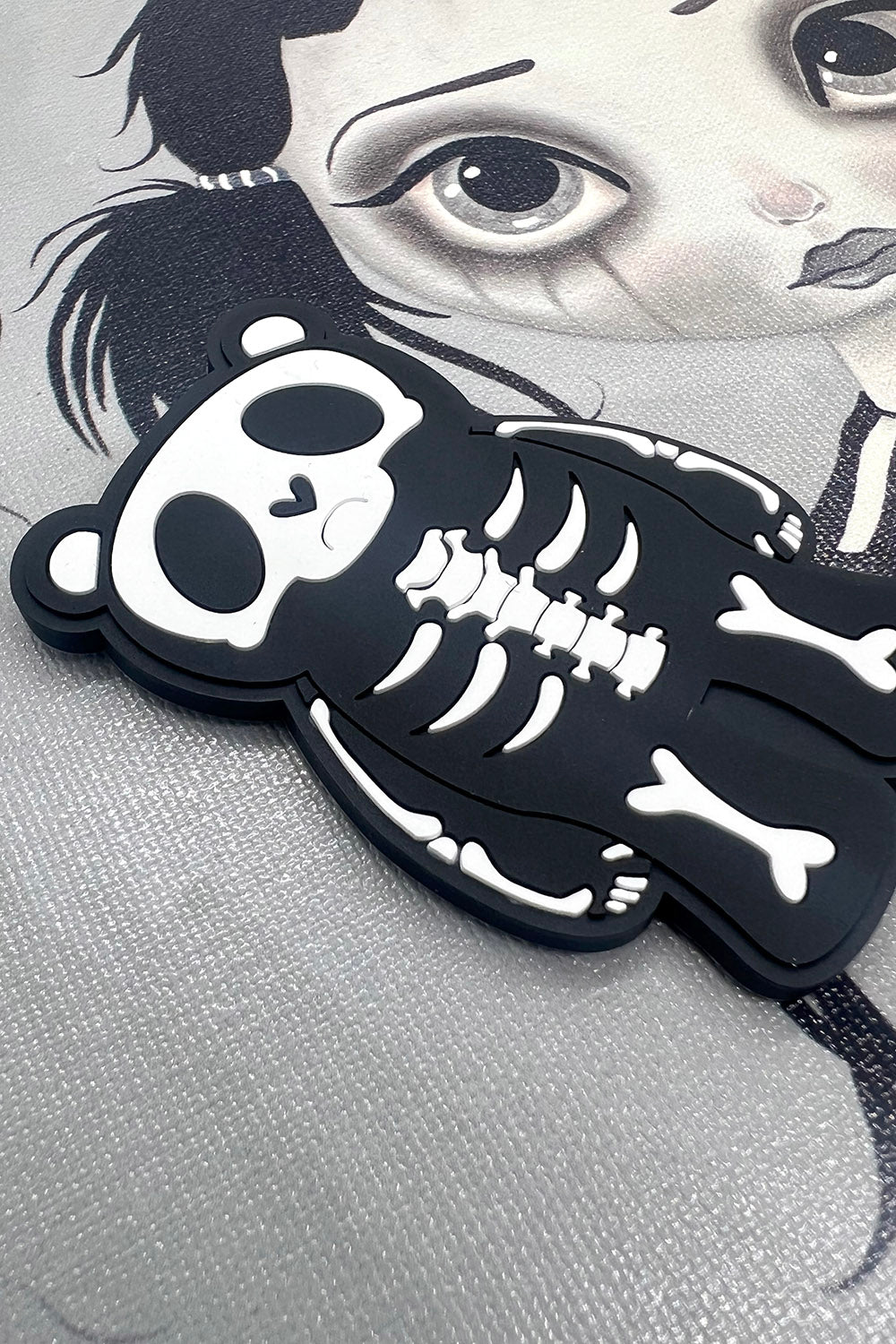 skeleton teddy bear magnet