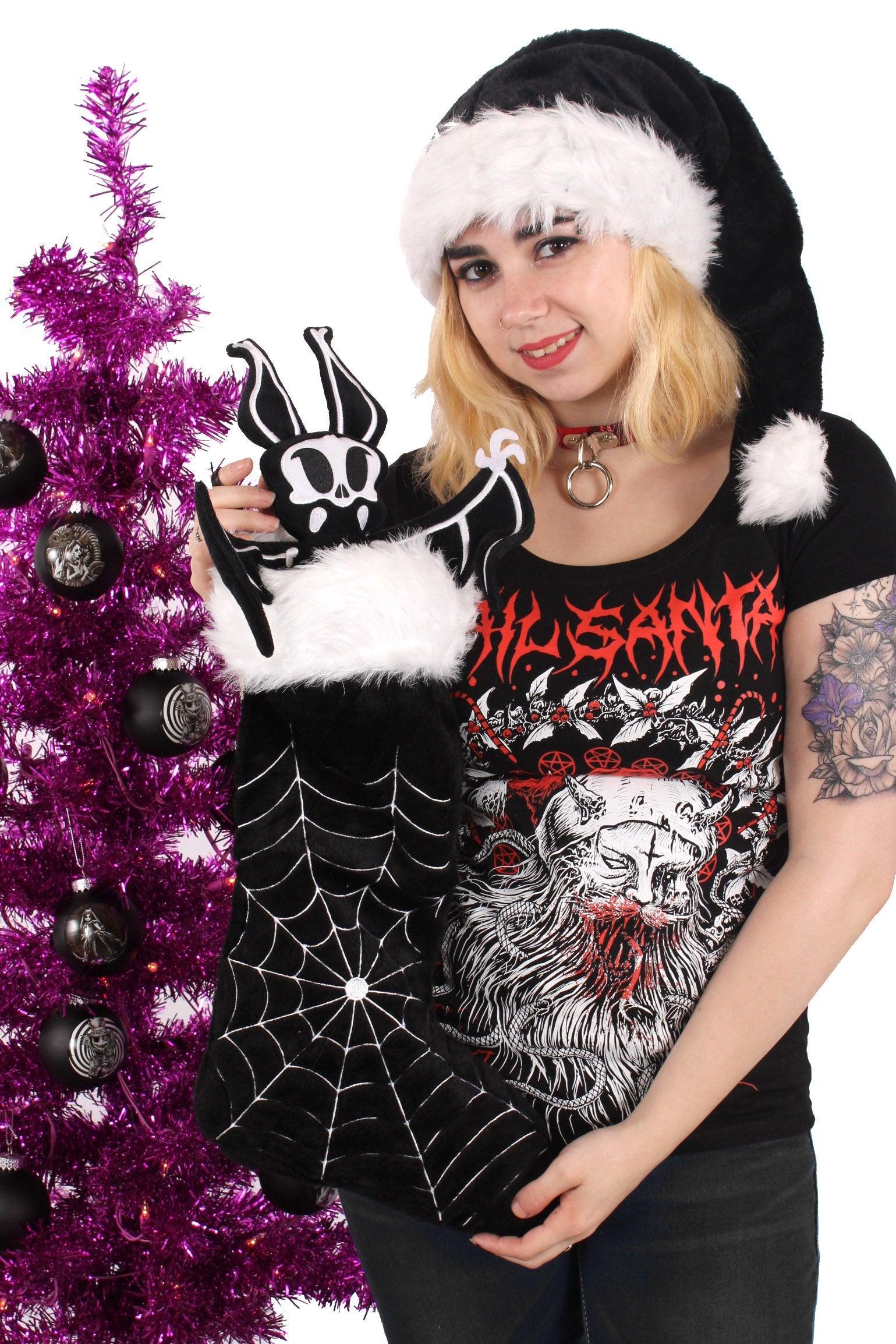 VampireFreaks Black Widow Spiderweb Xmas Stocking - VampireFreaks