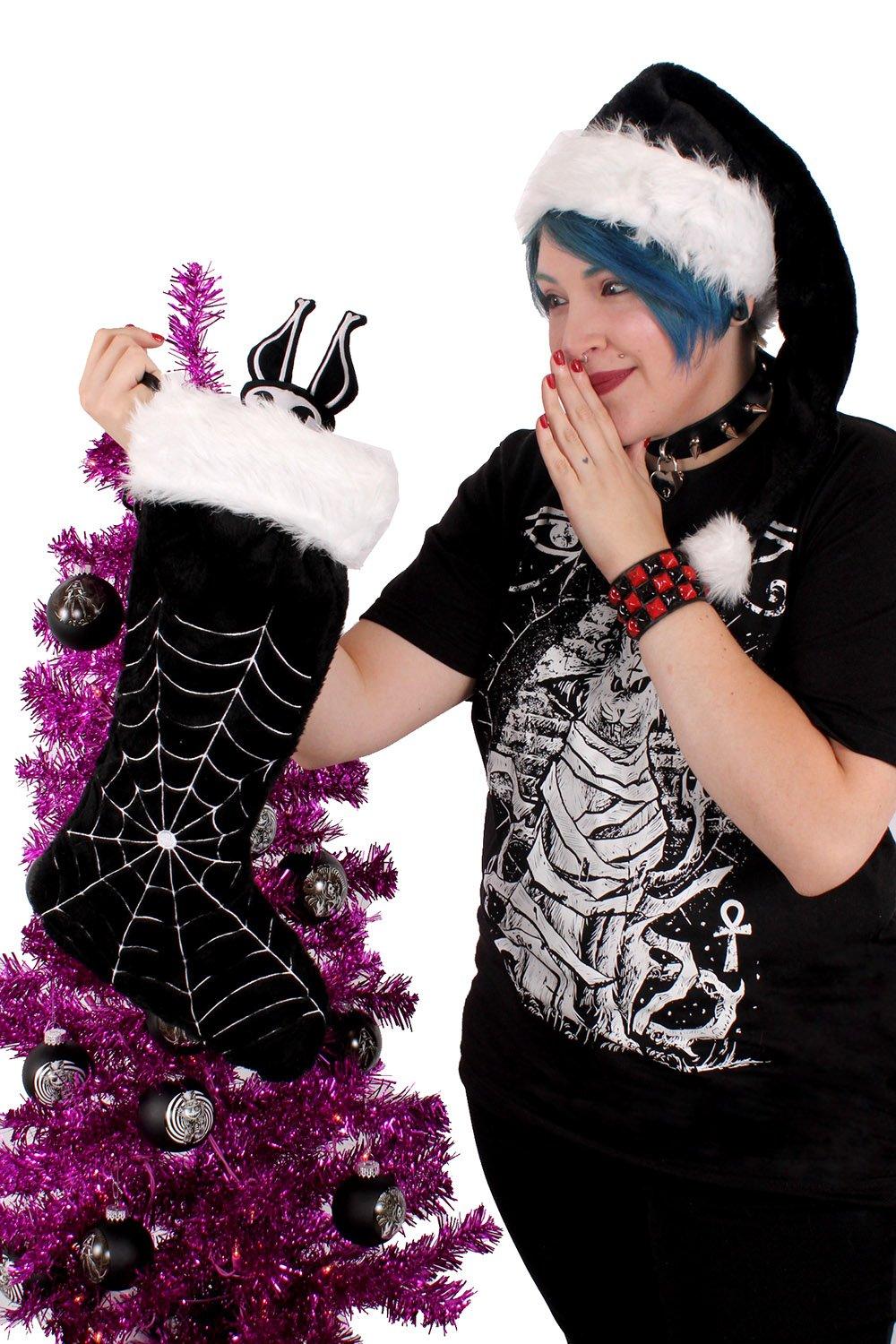 VampireFreaks Black Widow Spiderweb Xmas Stocking - VampireFreaks