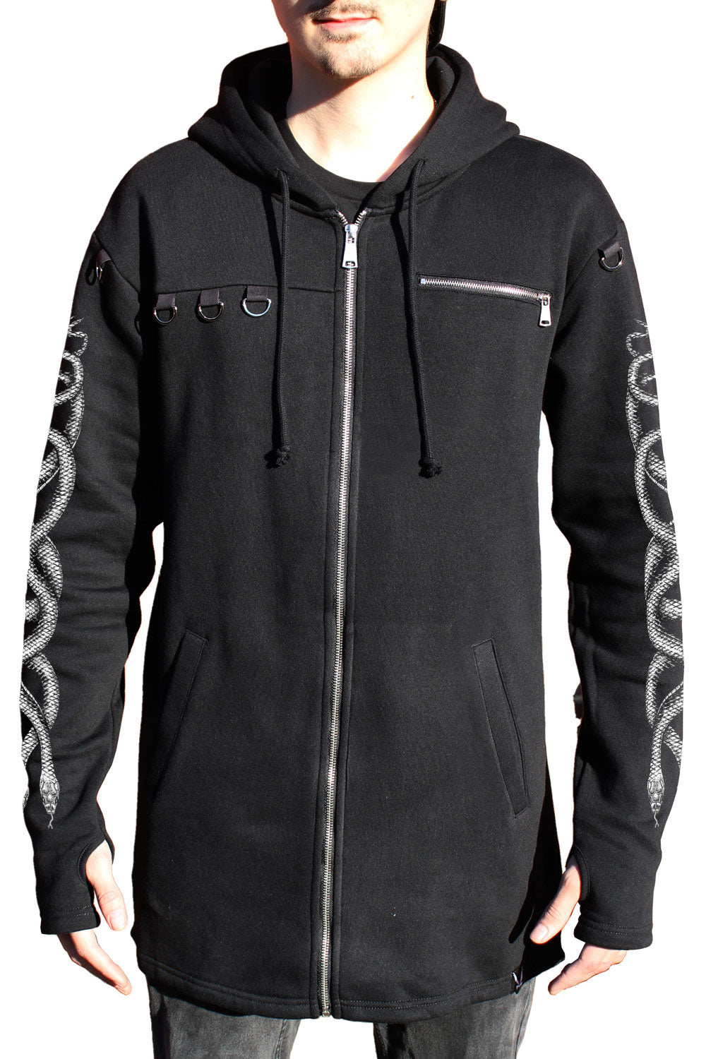 snake sleeve hoodie