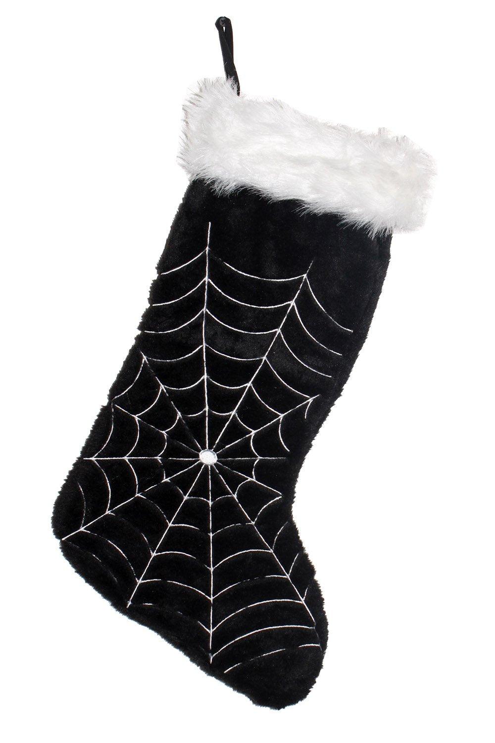 VampireFreaks Black Widow Spiderweb Xmas Stocking - VampireFreaks